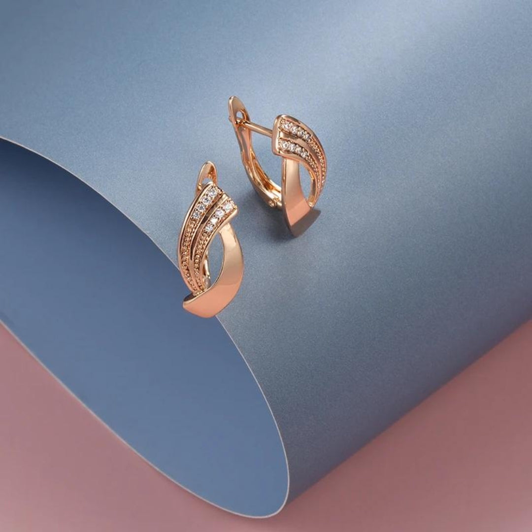 Sophie - Boucles d'oreilles or rose zircone