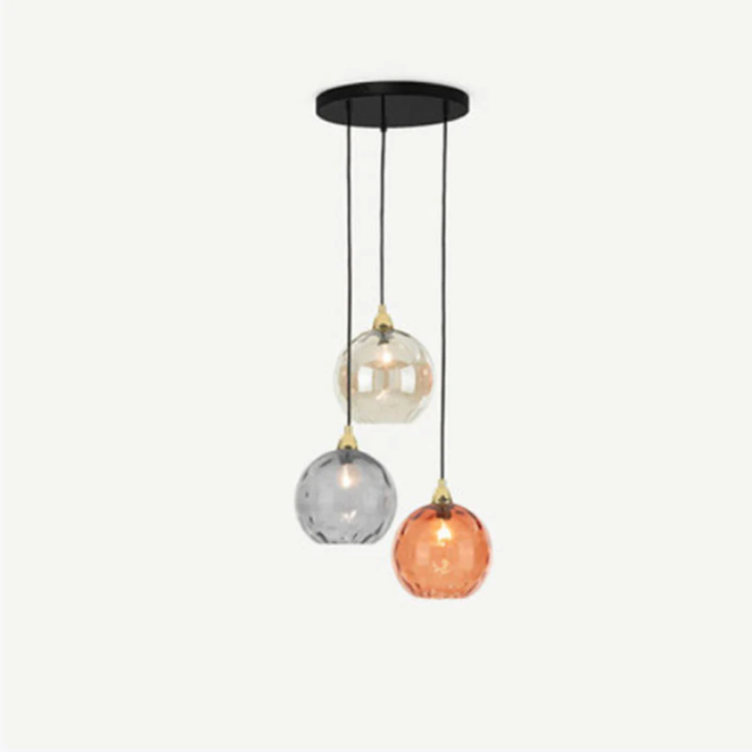 CascadeLumière | Élégante Suspension en Verre avec 3 Lampes LED 12