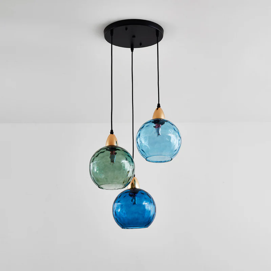 CascadeLumière | Élégante Suspension en Verre avec 3 Lampes LED 2