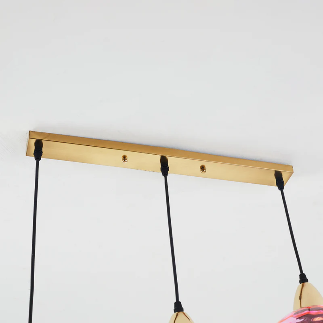 CascadeLumière | Élégante Suspension en Verre avec 3 Lampes LED 3