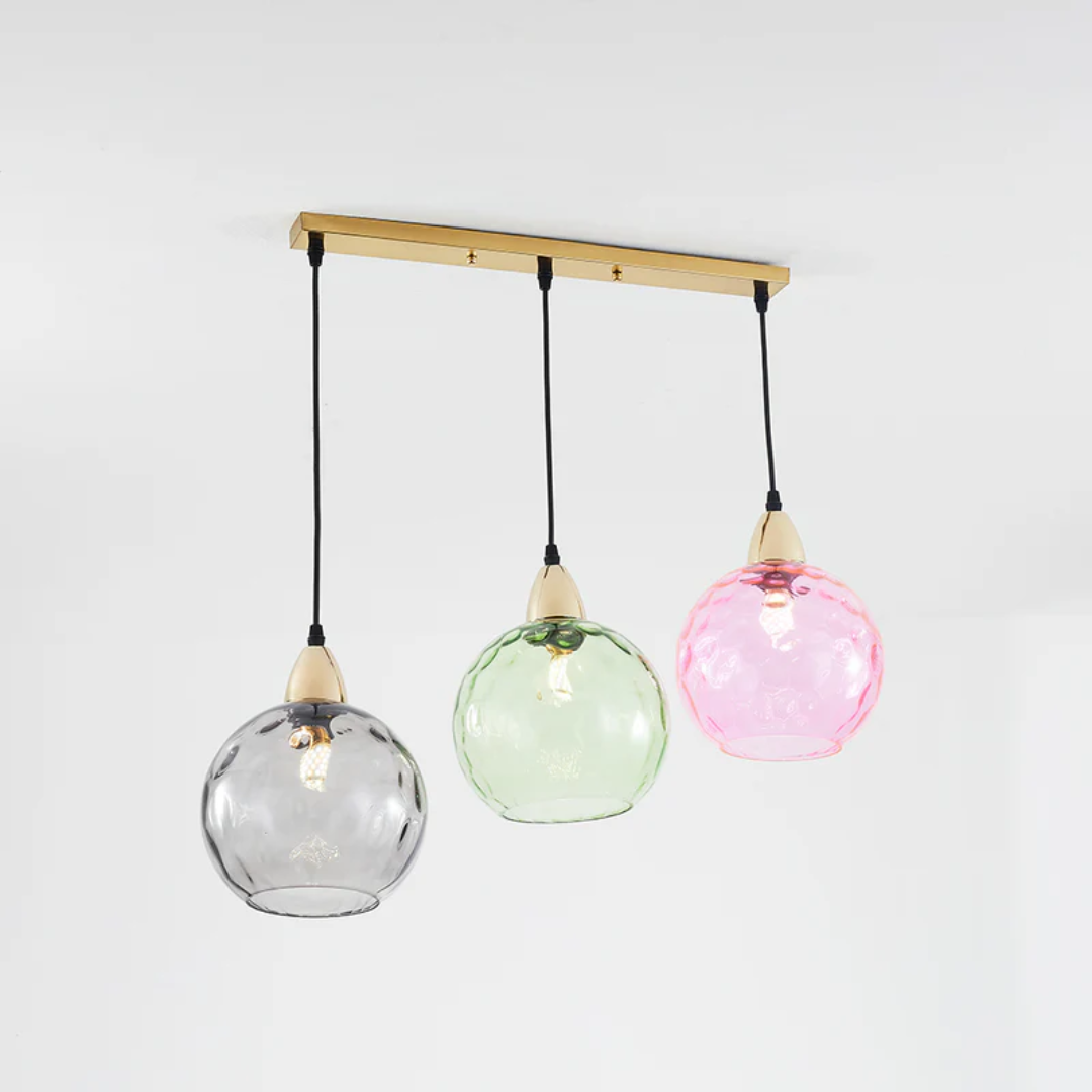 CascadeLumière | Élégante Suspension en Verre avec 3 Lampes LED 4