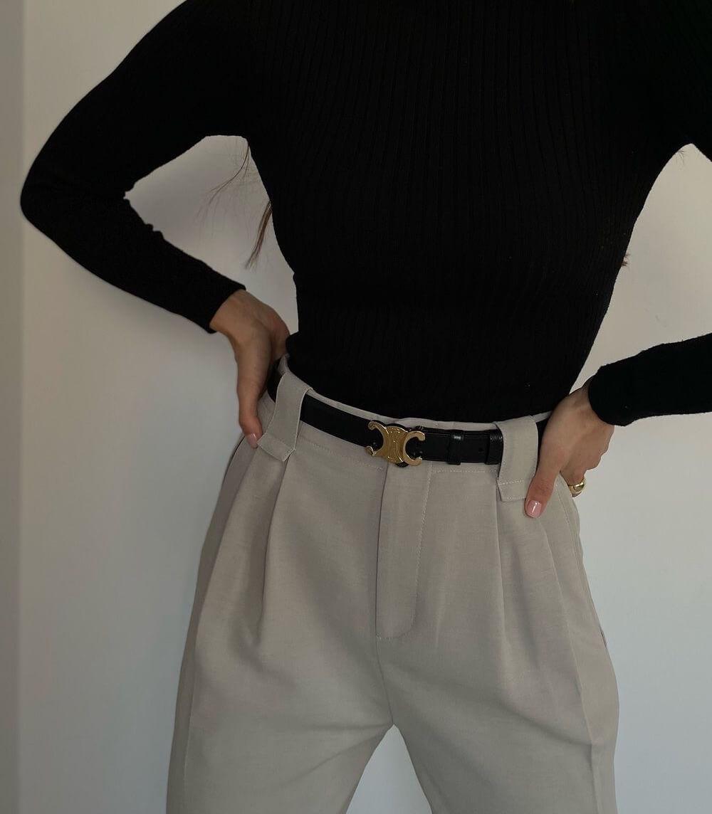 Ceinture Cuir Femme | Ceinture en Cuir PU avec Détails Dorés | Élégance et Confort pour Toutes Occasions 2