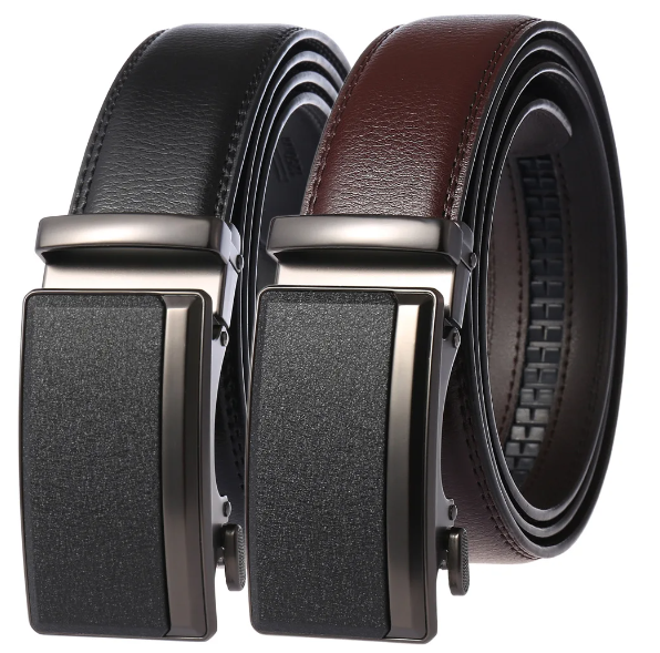 Ceinture Homme Cuir Marron avec Boucle Automatique | Élégante et Confortable pour Toutes Occasions 1
