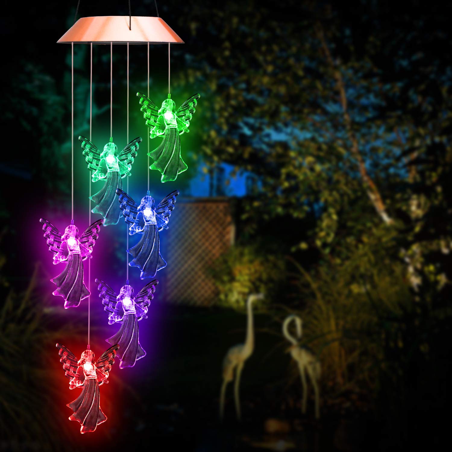 CelestialWind | Élégant Carillon Éolien Solaire à Changement de Couleur 0