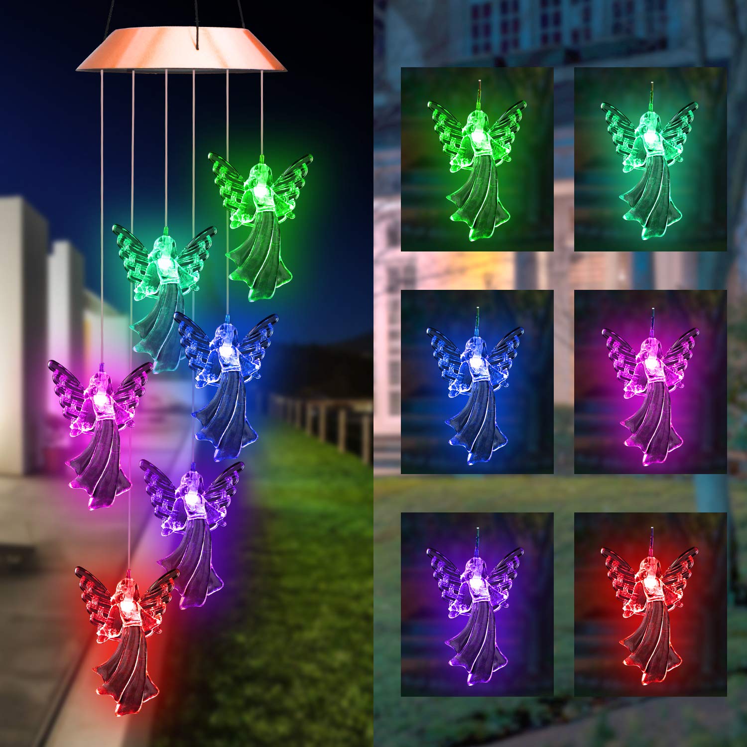 CelestialWind | Élégant Carillon Éolien Solaire à Changement de Couleur 2