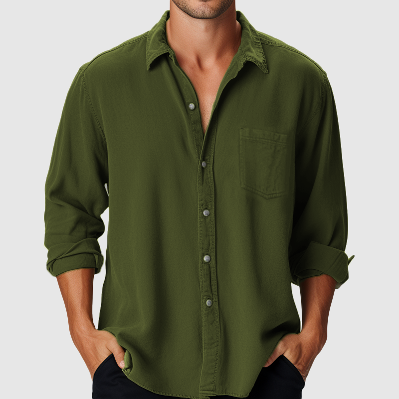 Chemise Homme à Manches Longues - Élégance Classique pour un Style Décontracté Quotidien 3
