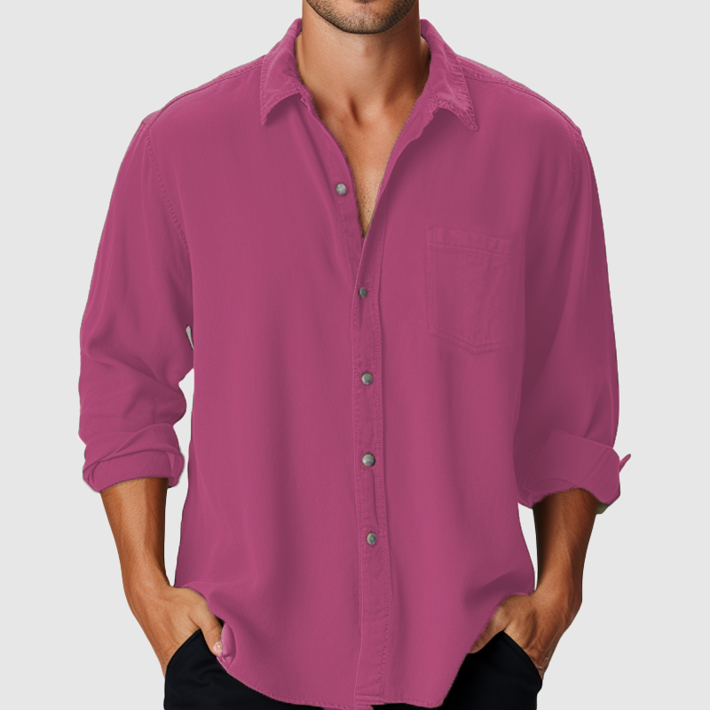 Chemise Homme à Manches Longues - Élégance Classique pour un Style Décontracté Quotidien 4