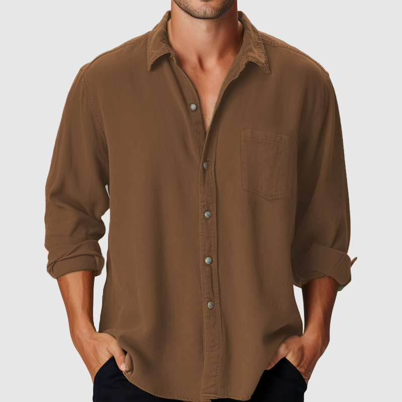 Chemise Homme à Manches Longues - Élégance Classique pour un Style Décontracté Quotidien 5