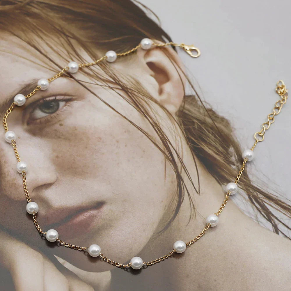Marilena - Collier de perles doré luxueux et élégant