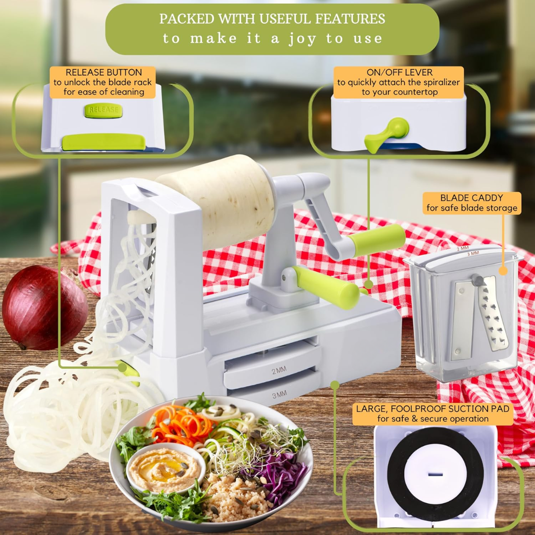 Coupé Légumes | Coupe-Vegetaux 5 Pièces avec Lames Interchangeables | Outil Pratique pour Repas Sains 4