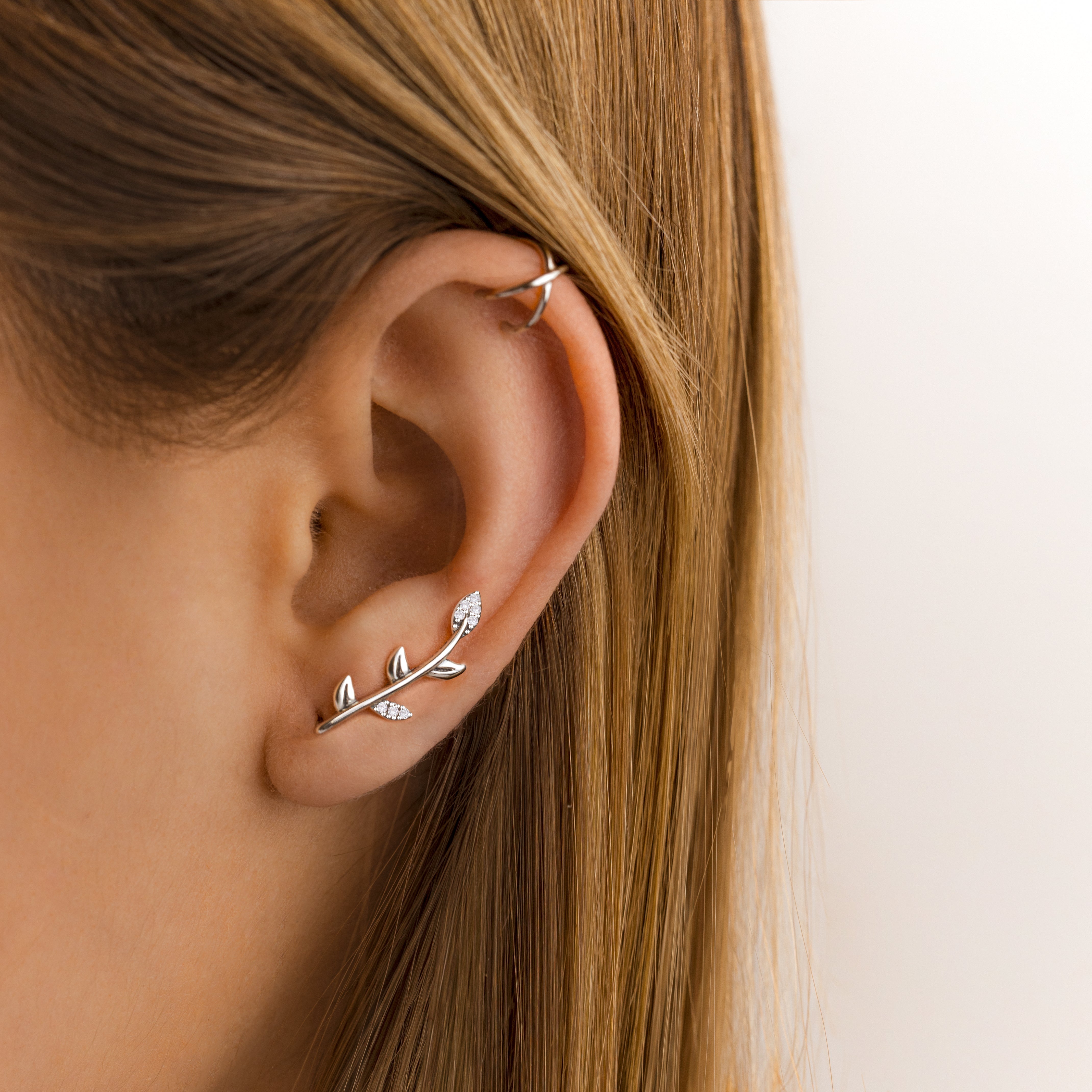 Nova - Clips d'oreilles forme U en argent modernes