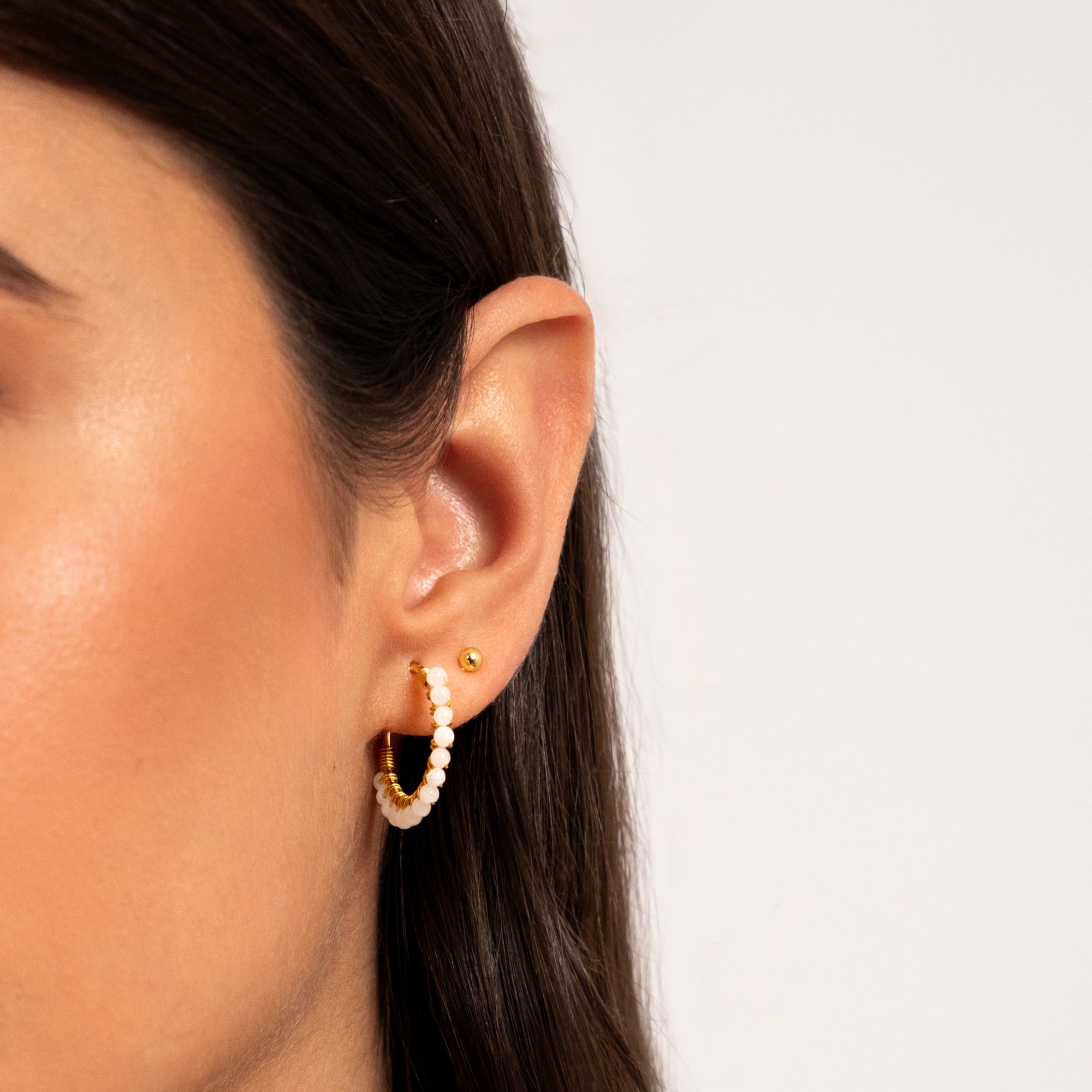 Lunara - Puces d'oreilles rondes minimalistes en argent