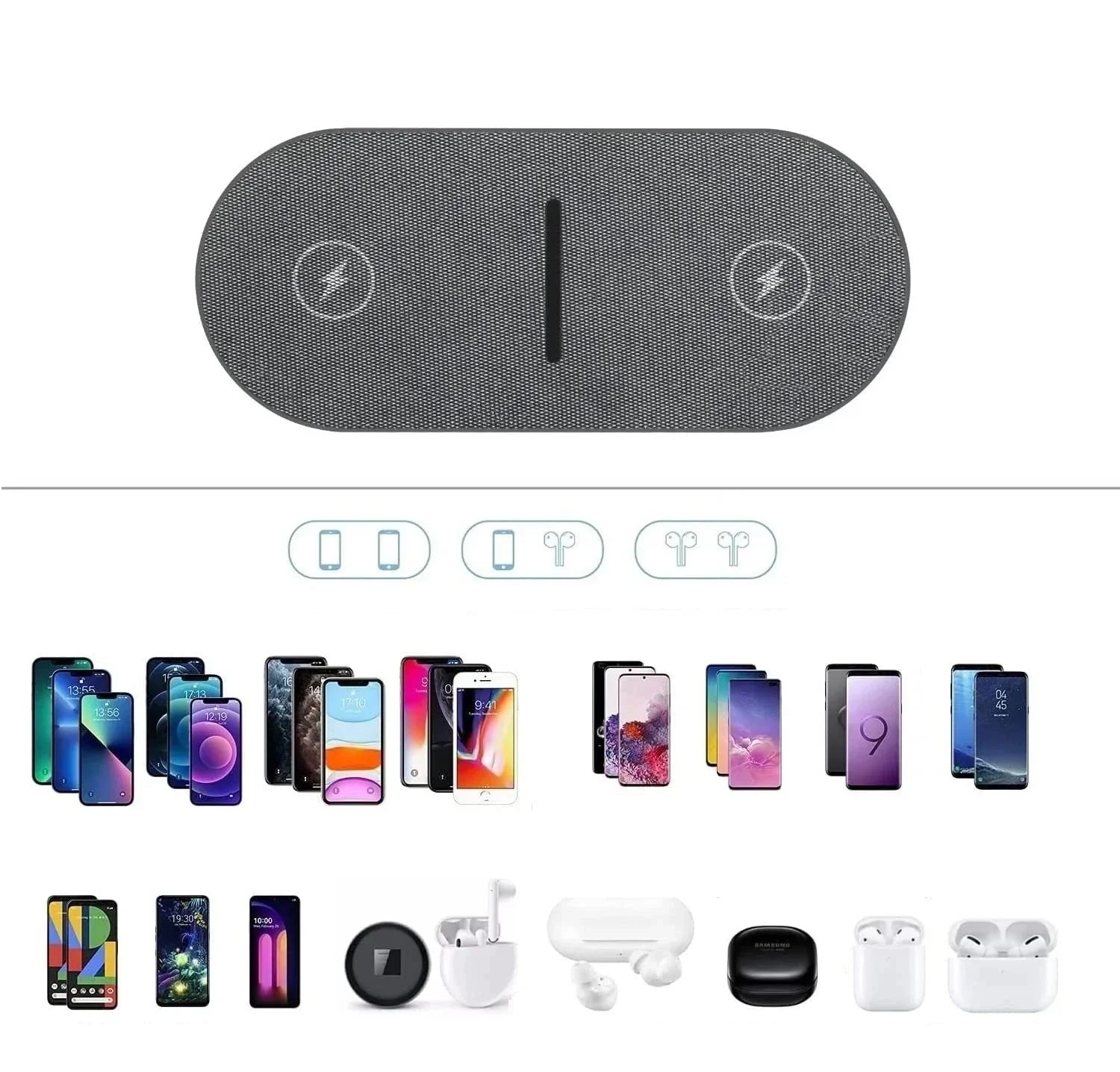 DazzleCharge | Station de Recharge Sans Fil Double 40W avec Design Élégant | Charge Rapide pour iPhone et Samsung 5