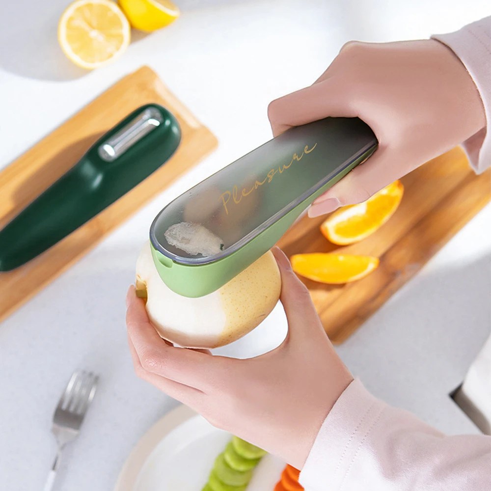 PeelMaster - Économe Inox Bac Récupérateur