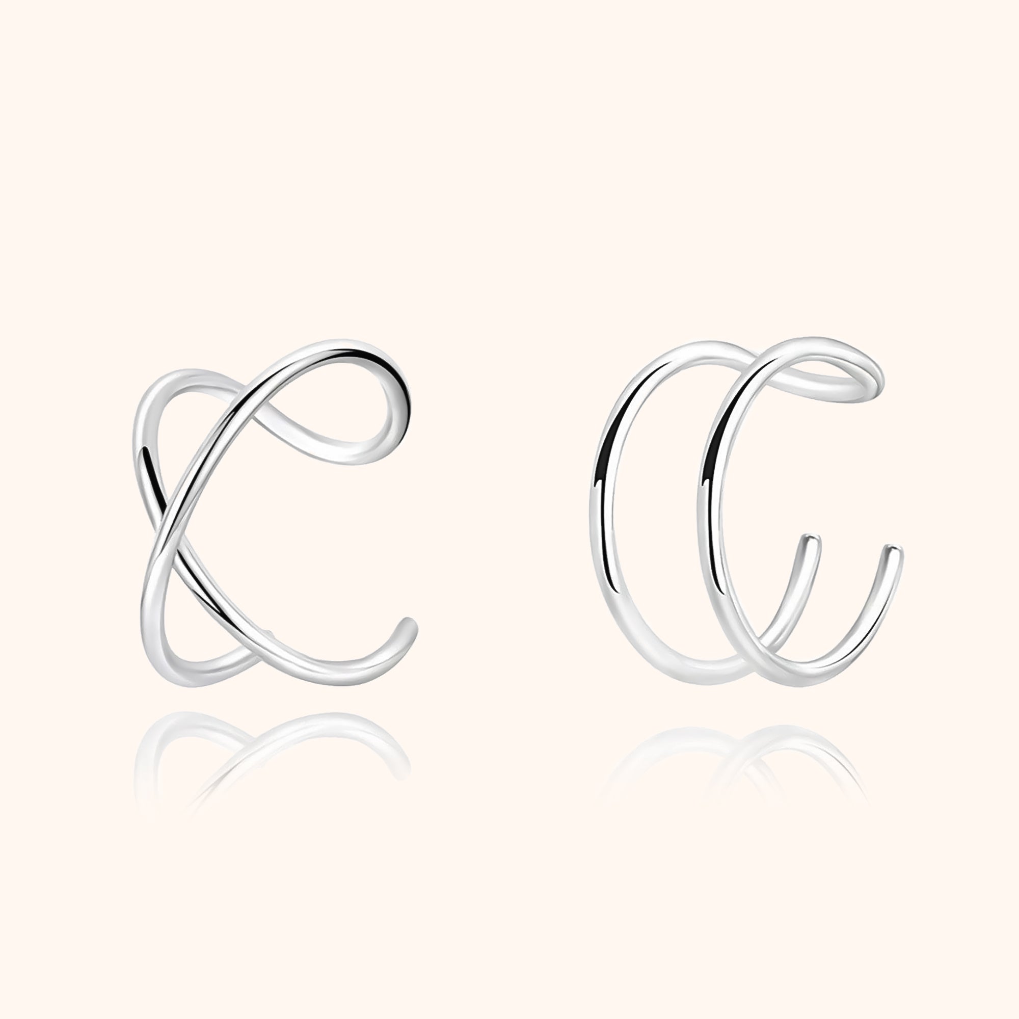 Nova - Clips d'oreilles forme U en argent modernes