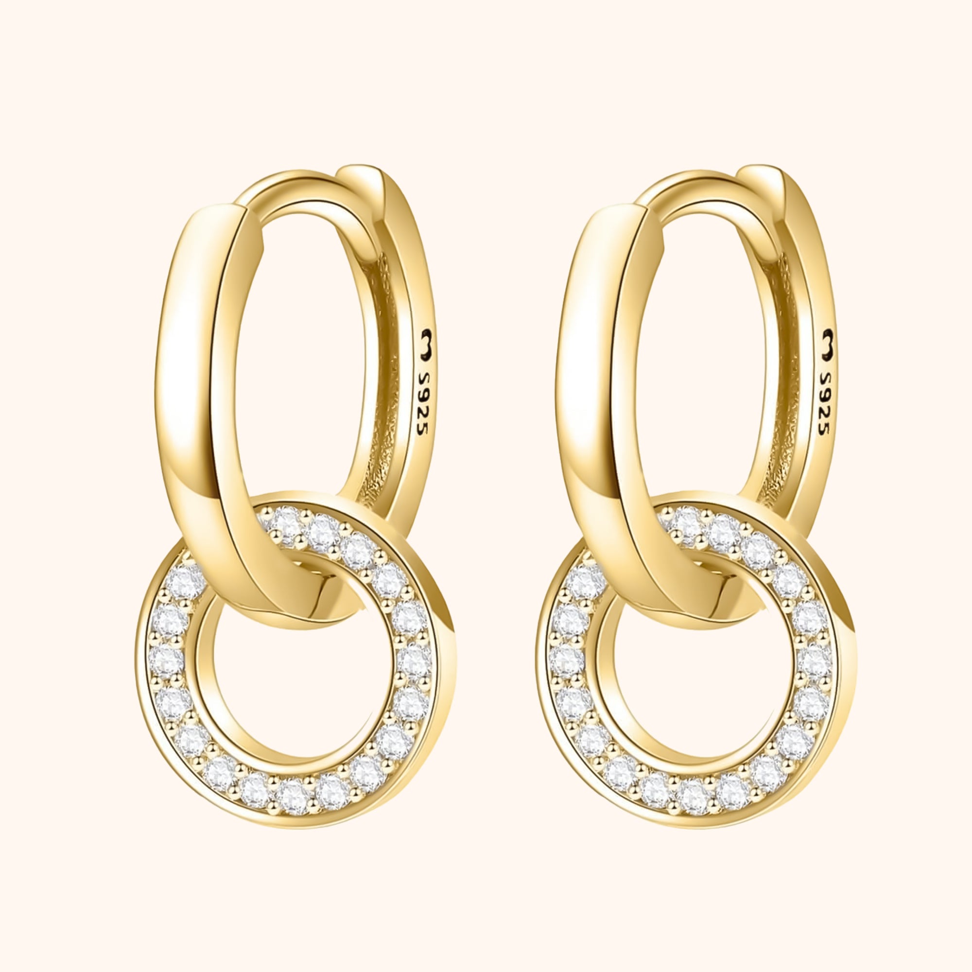 Nerida - Boucles créoles connectées en argent élégantes