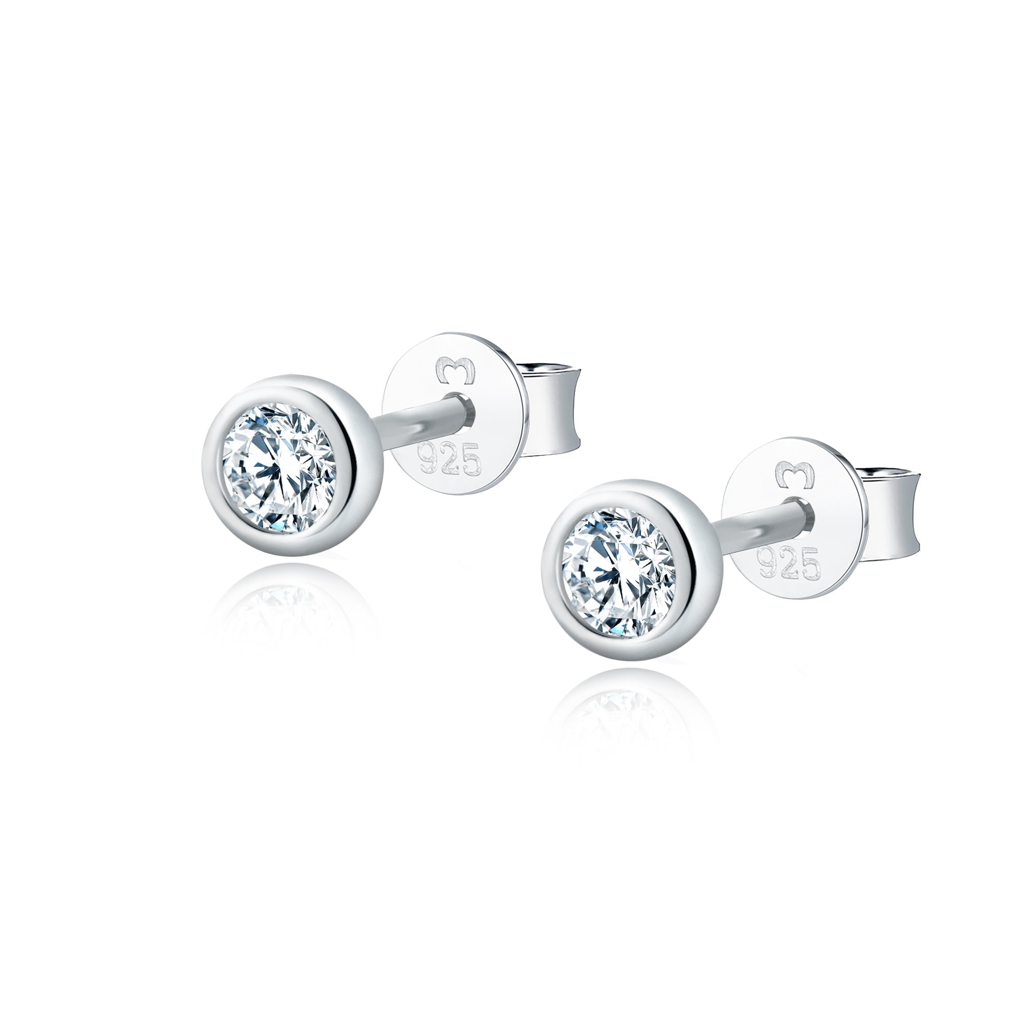 Amira - Boucles cercle en zircone, argent 925 compact et chic