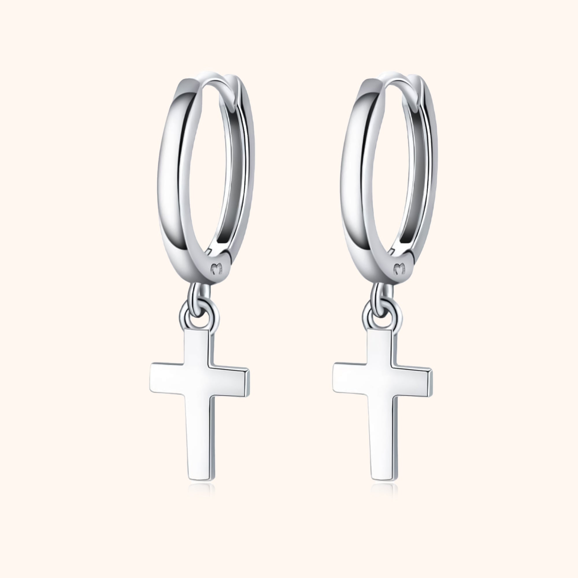 Aurelia - Boucles d'oreilles dorées à pendentif croix