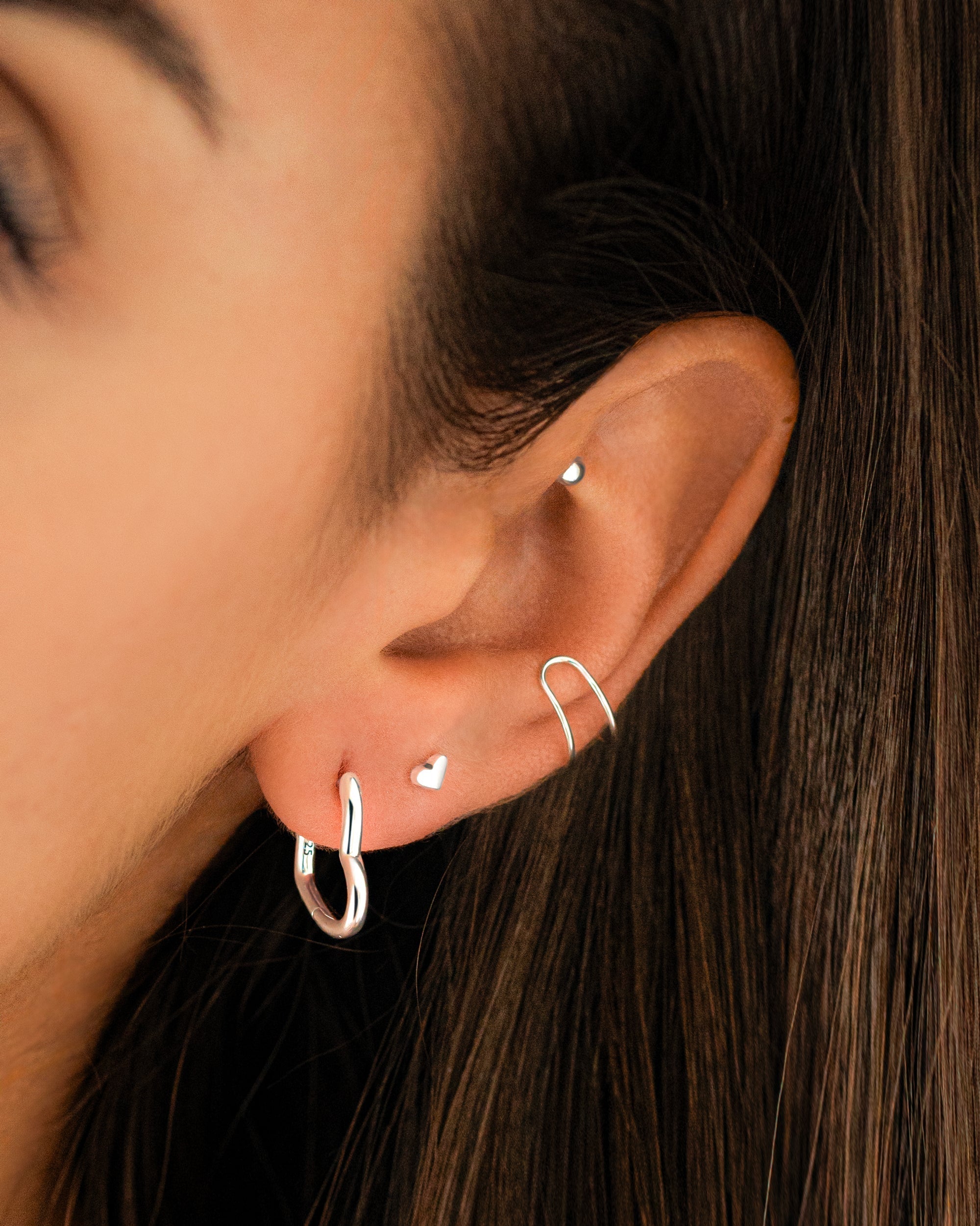 Nova - Clips d'oreilles forme U en argent modernes