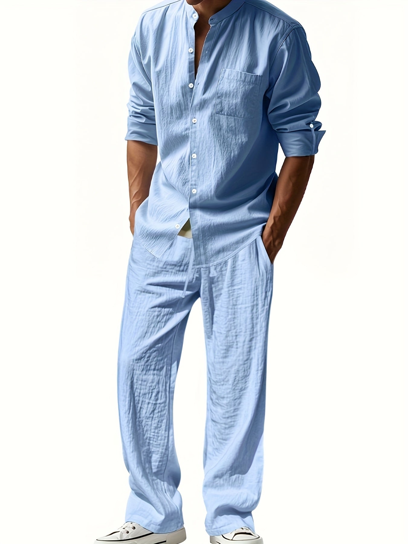 Ensemble D'Été Décontracté Pour Hommes - Tenue Confortable Pour Temps Chaud 6
