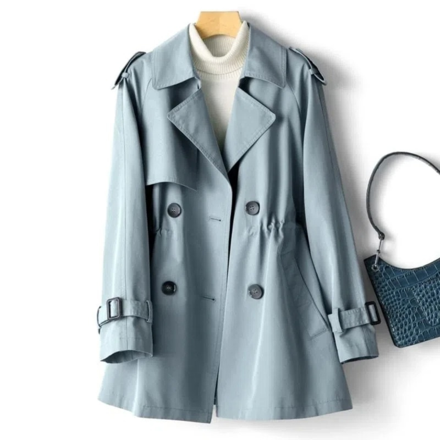 Ethan | Élégant Trench Coat Femme Kaki Midi 1