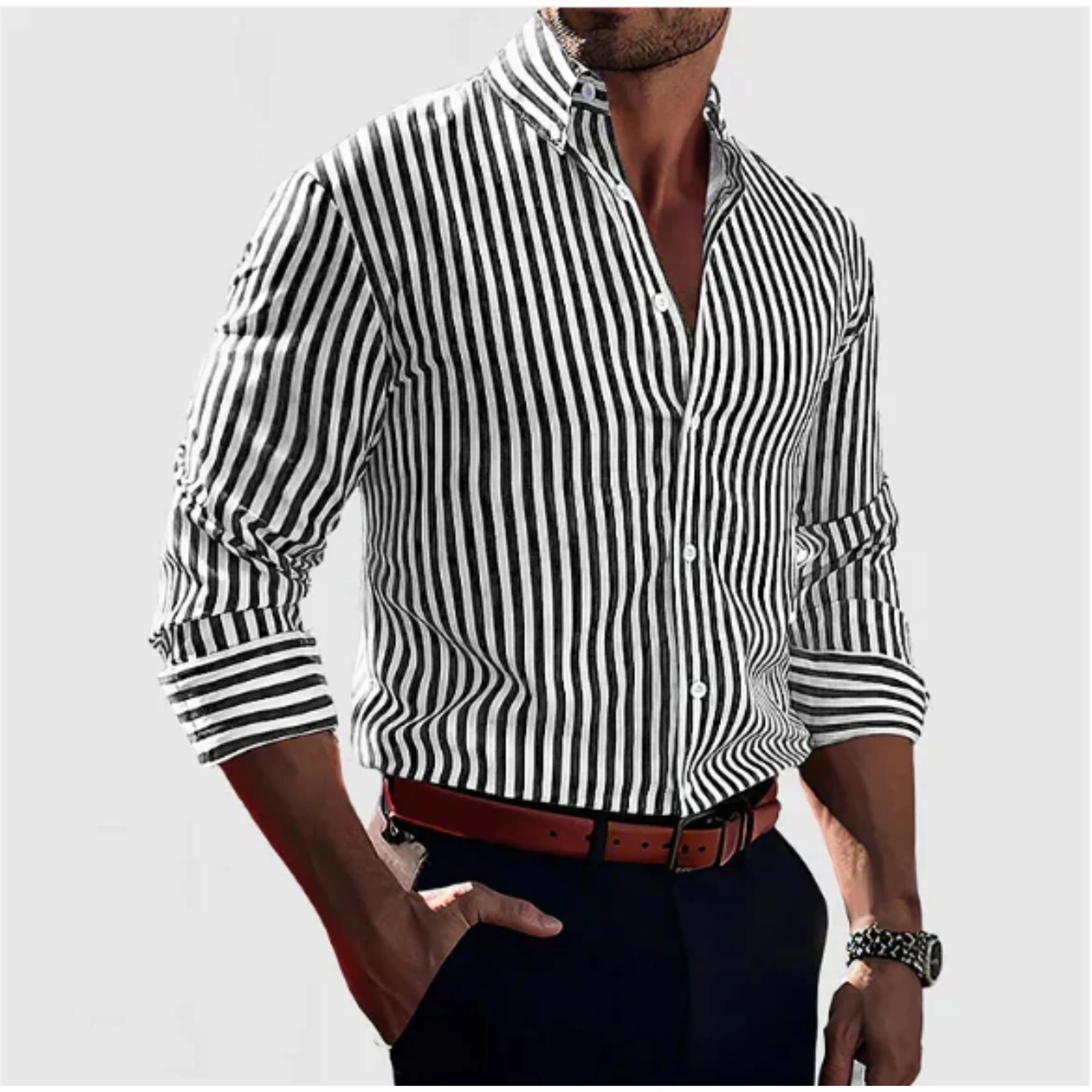 Ethan | Élégante Chemise Rayée Légère 1