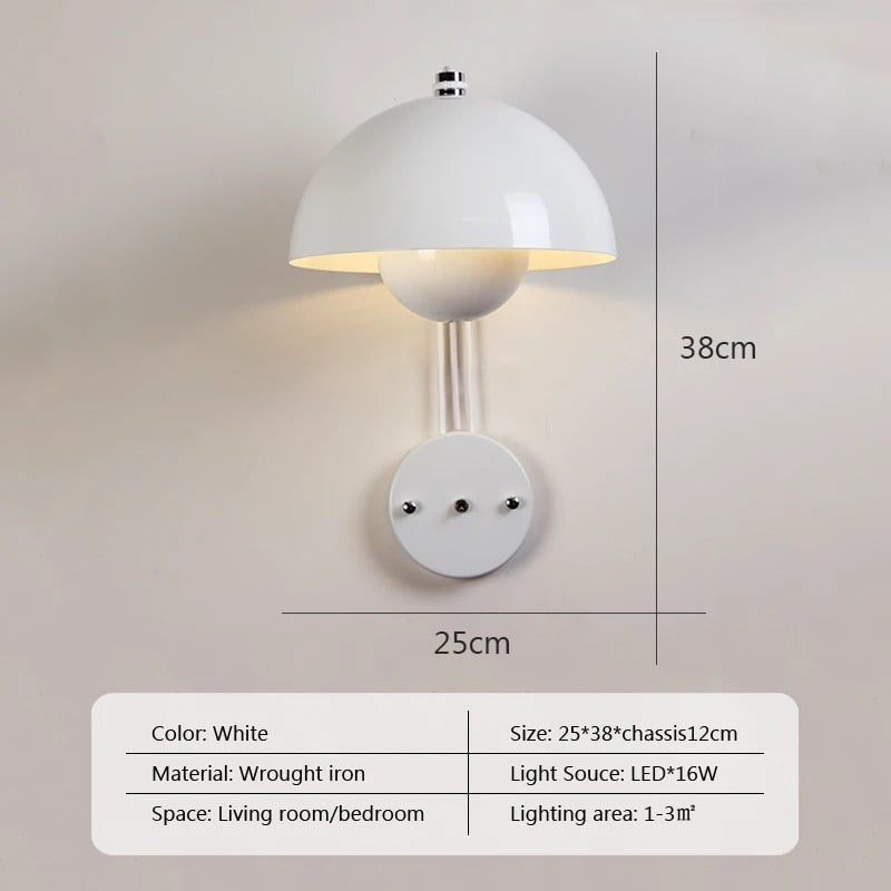 FleurLumière | Élégante Applique Murale Design Champignon LED pour Chambre 8