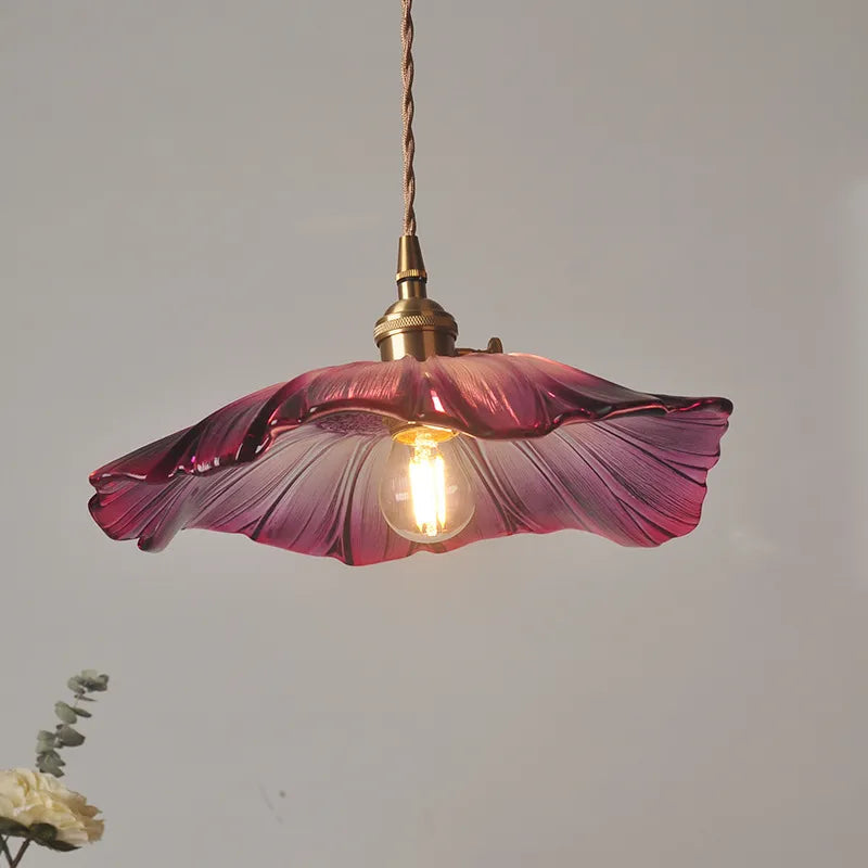 FloraLuxe | Élégante Lampe Suspendue en Verre Floral pour Salle à Manger 0