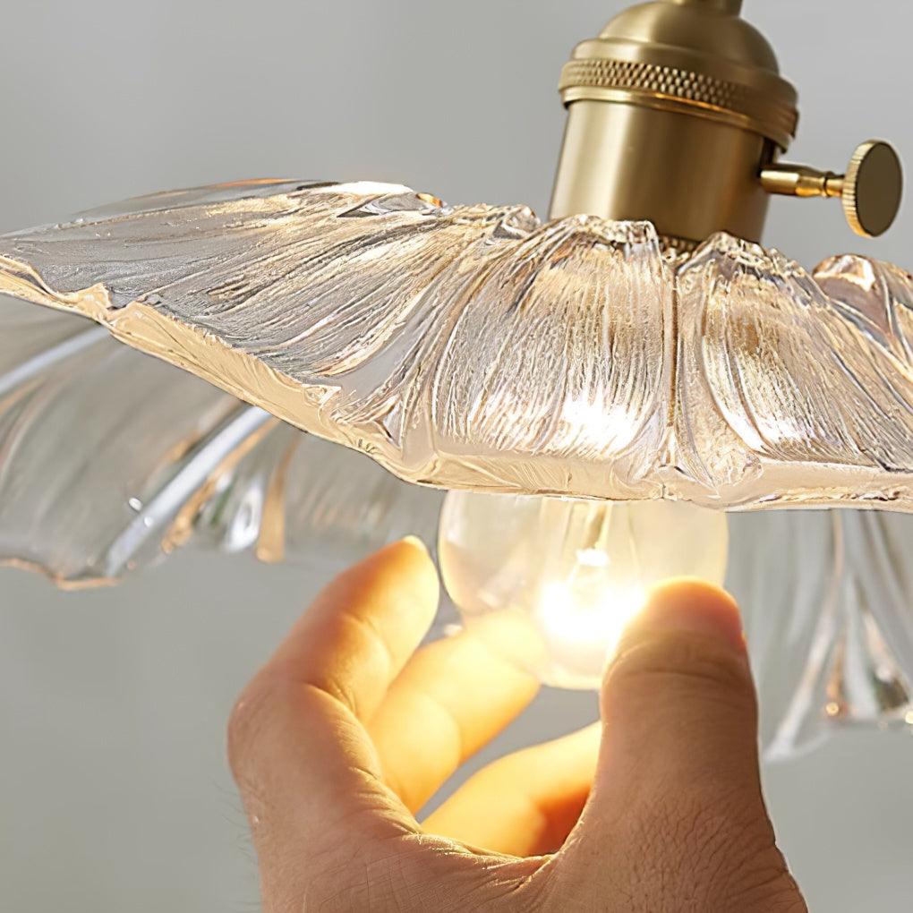 NostalgieLicht - Suspension Rétro en Verre avec Accents Cuivrés