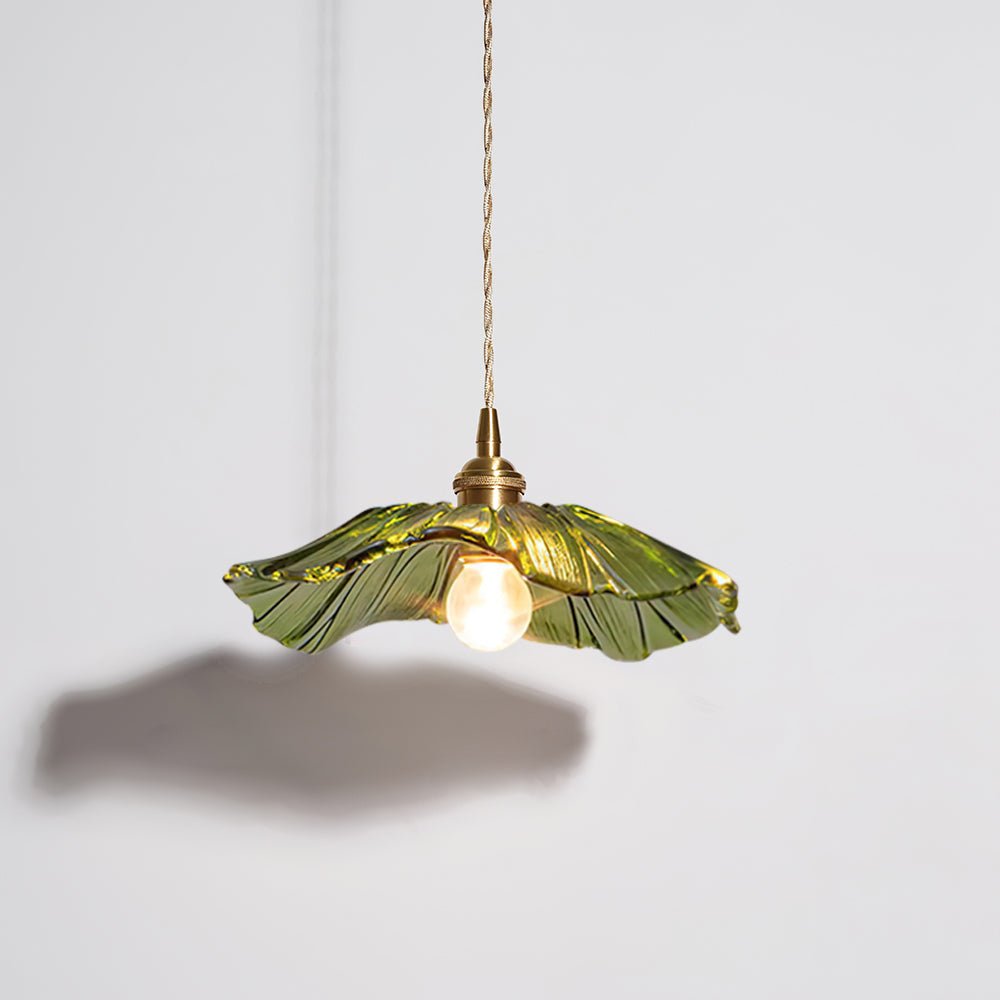 NostalgieLicht - Suspension Rétro en Verre avec Accents Cuivrés