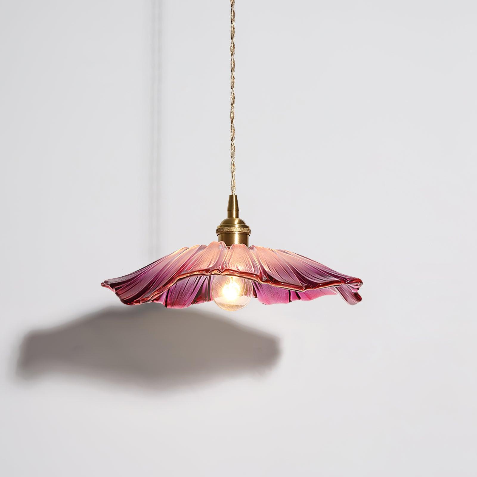NostalgieLicht - Suspension Rétro en Verre avec Accents Cuivrés