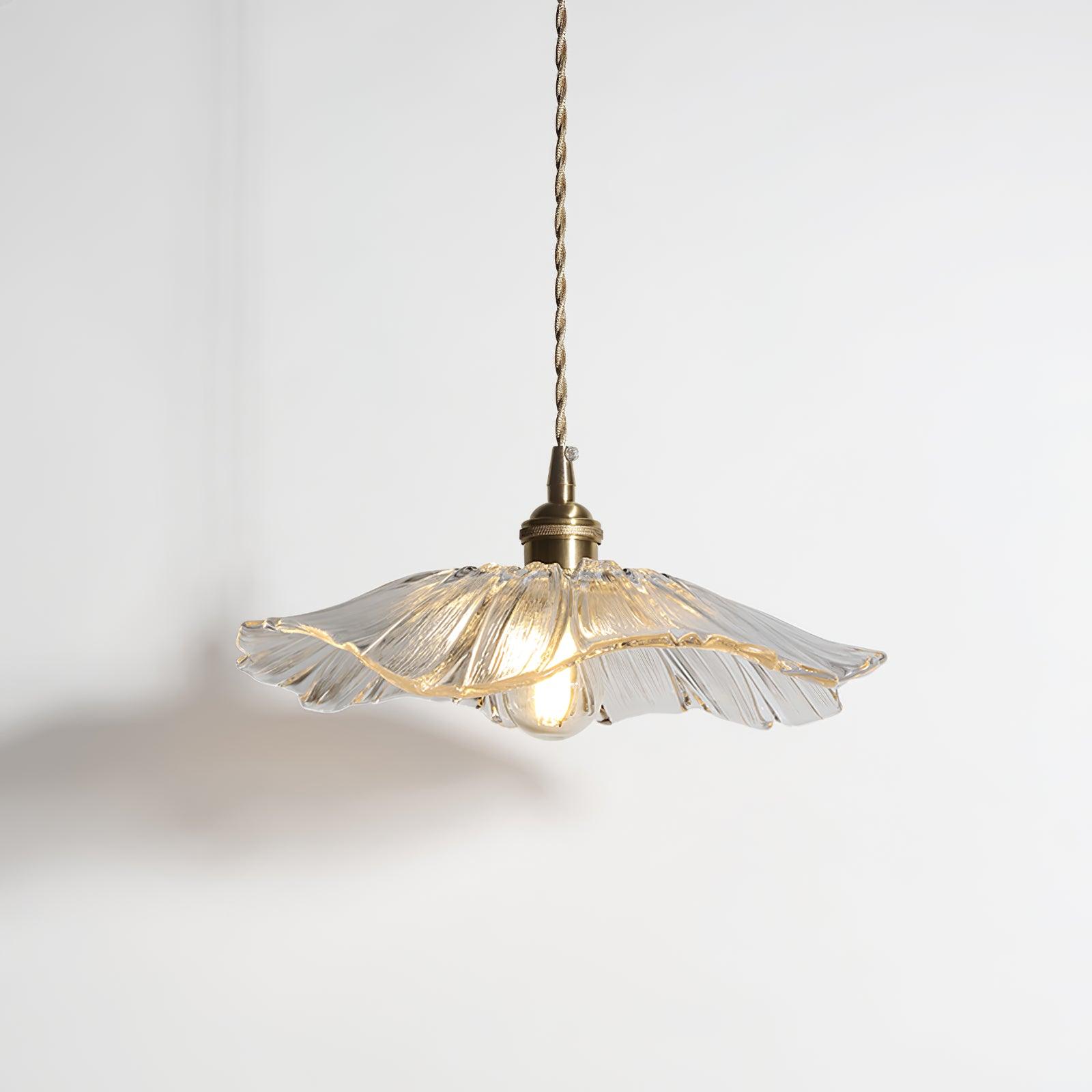 NostalgieLicht - Suspension Rétro en Verre avec Accents Cuivrés