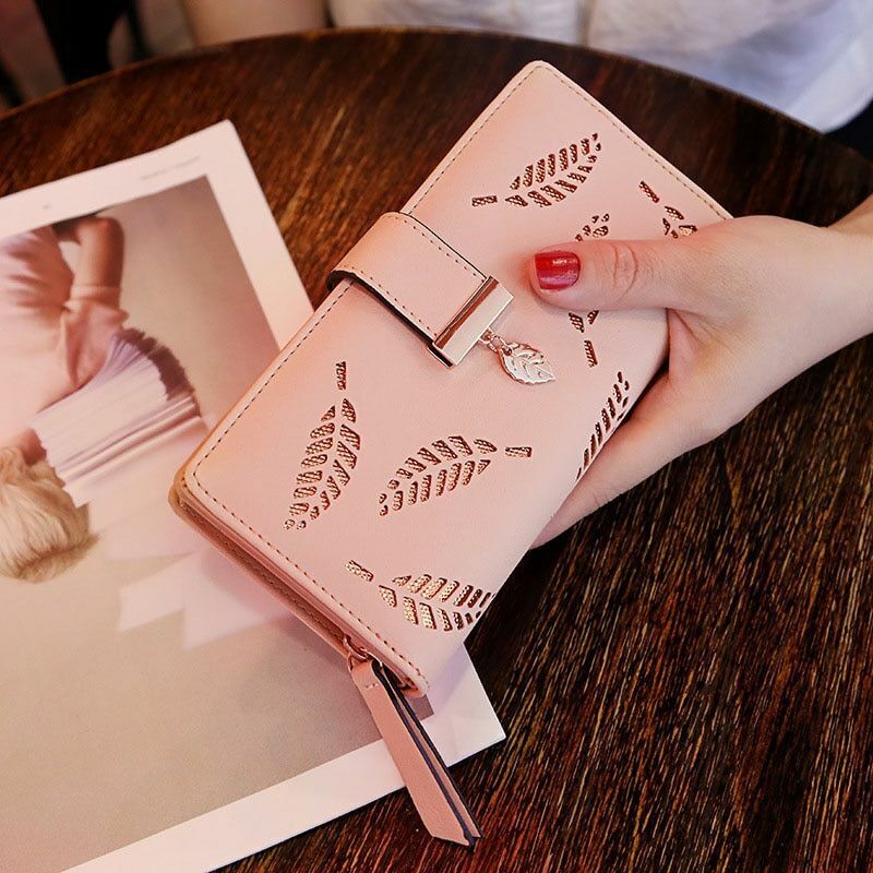 GoldenLeaf | Portefeuille en cuir PU avec design élégant et breloque dorée | Compact et pratique pour tous vos essentiels 9