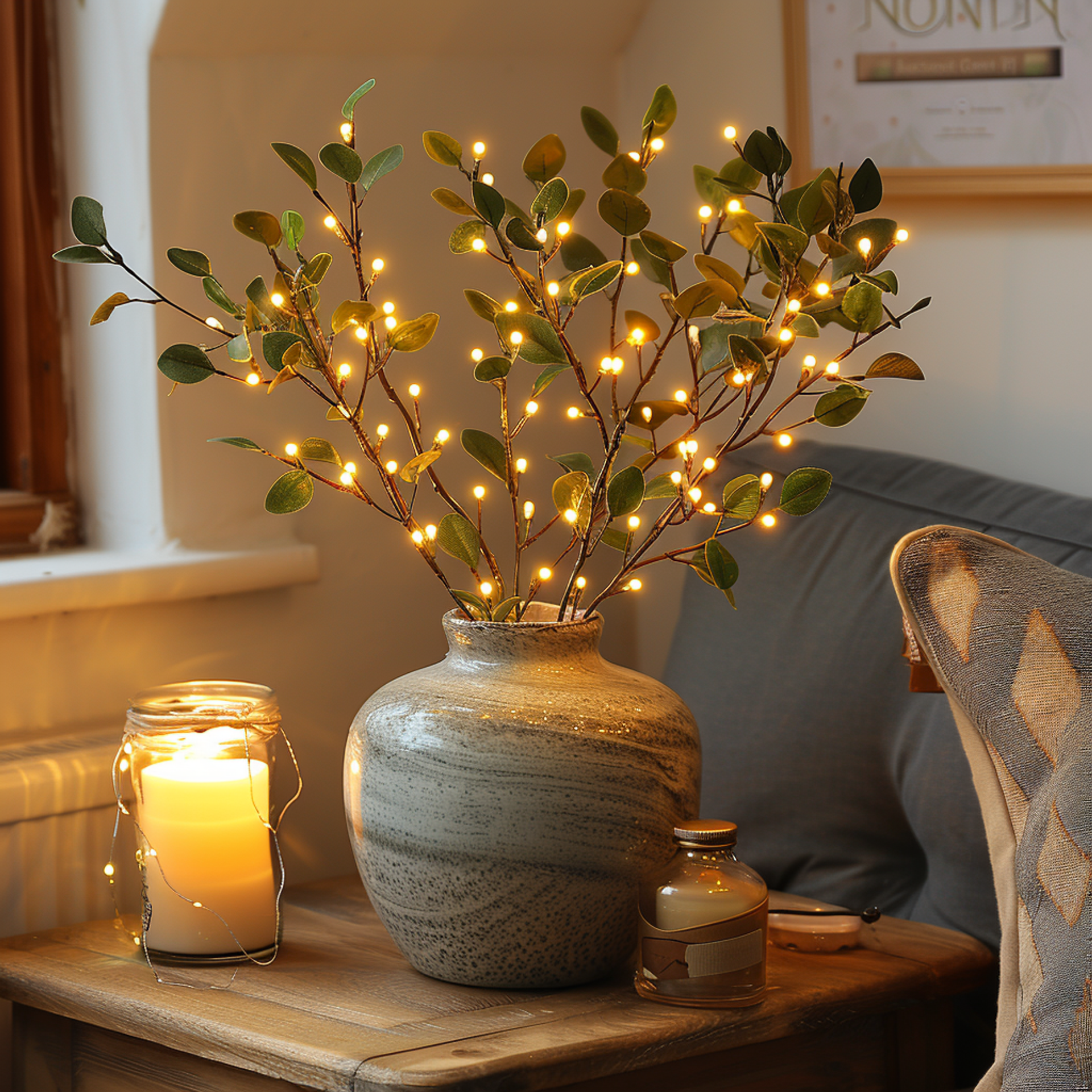 Guirlande Lumineuse LED Branches d'Olivier avec 120 Lumières Chaudes | Ambiance Enchanteresse pour Intérieur 4
