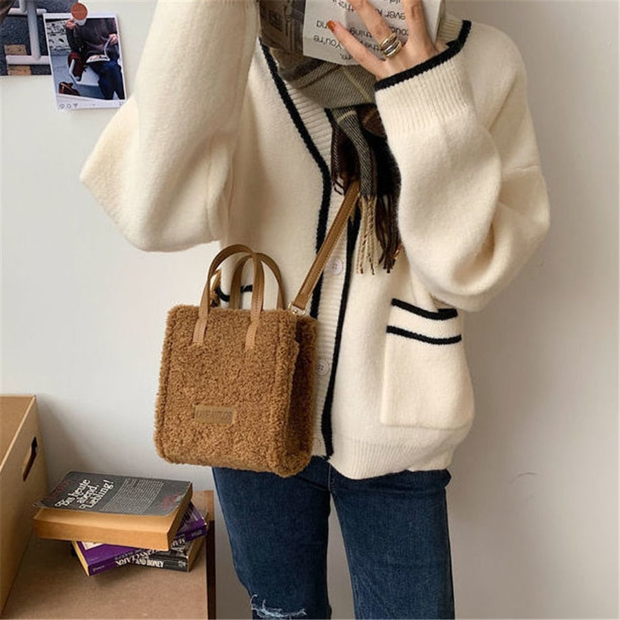 TeddyBag - Sac Bandoulière Doux Effet Peluche