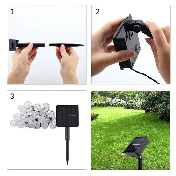 TwinkleGlow - Guirlandes Lumineuses Solaires Féeriques pour Extérieur