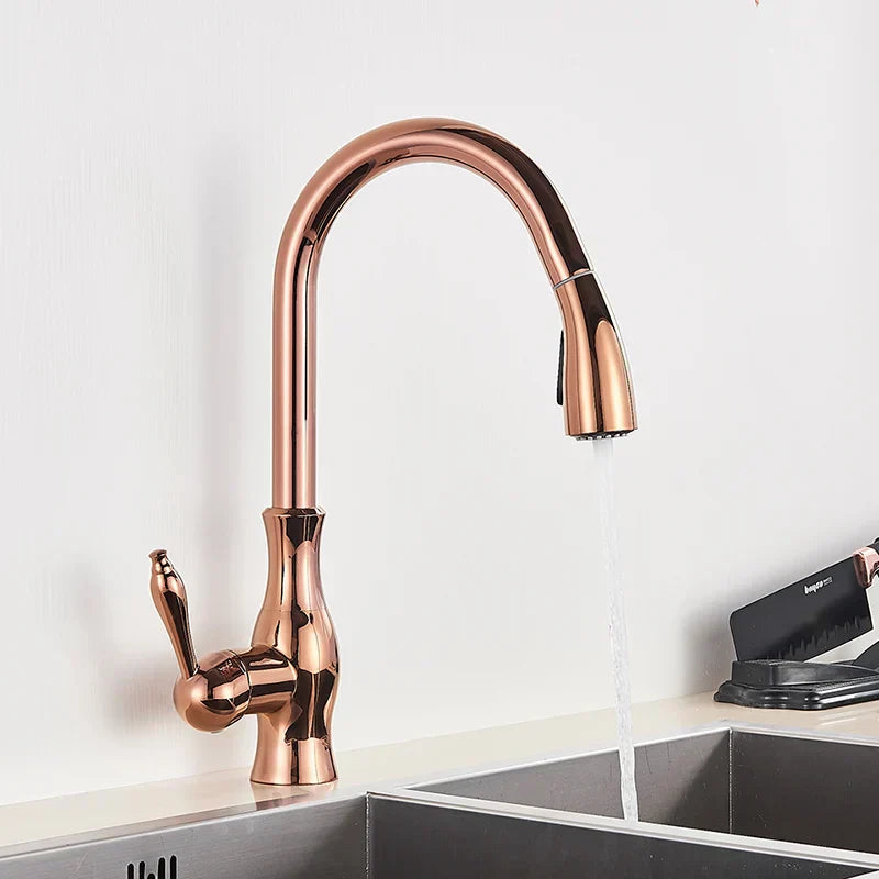 ChicSpout - Robinet de Cuisine Doré avec Douchette Extractible