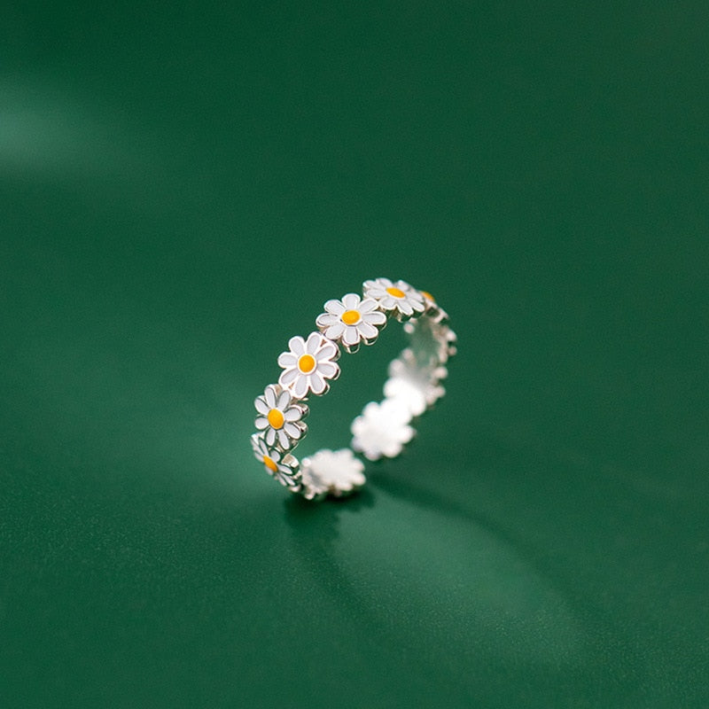 Bague Marguerite Florale Charmante - Argent 925