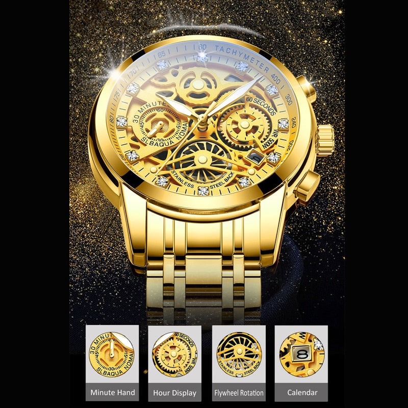 SkeletonWatch - Montre Homme Squelette Design Noir