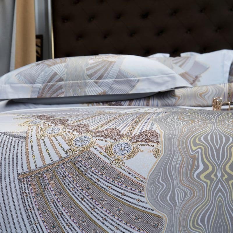 Silver Sails - Housse de Couette de Luxe en Coton Égyptien