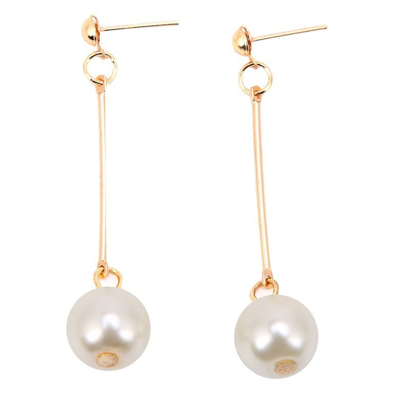 Selena - Boucles d'oreilles pendantes luxe avec perles