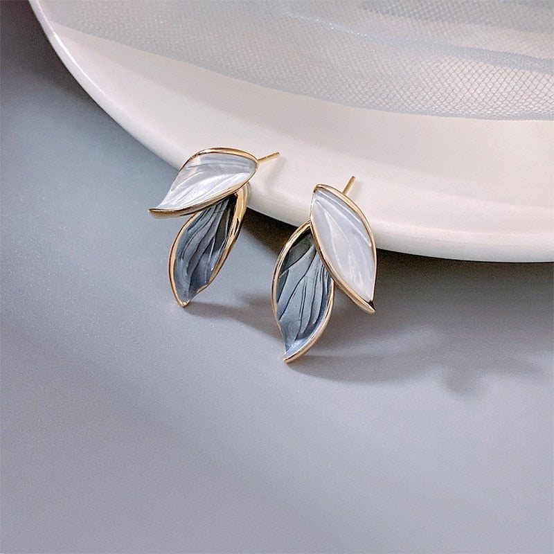 Aelina - Boucles d'oreilles ailes bonheur émail