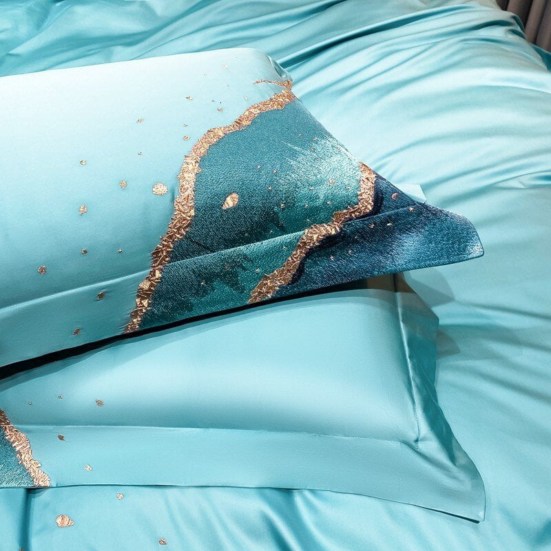 Whimsical Waters – Parure de Housse de Couette de Luxe en Coton Égyptien