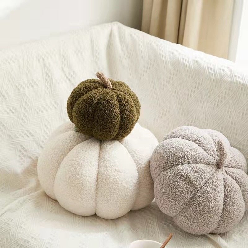CozyPumpkin - Coussin Citrouille en Peluche pour une Déco d'Automne Chaleureuse