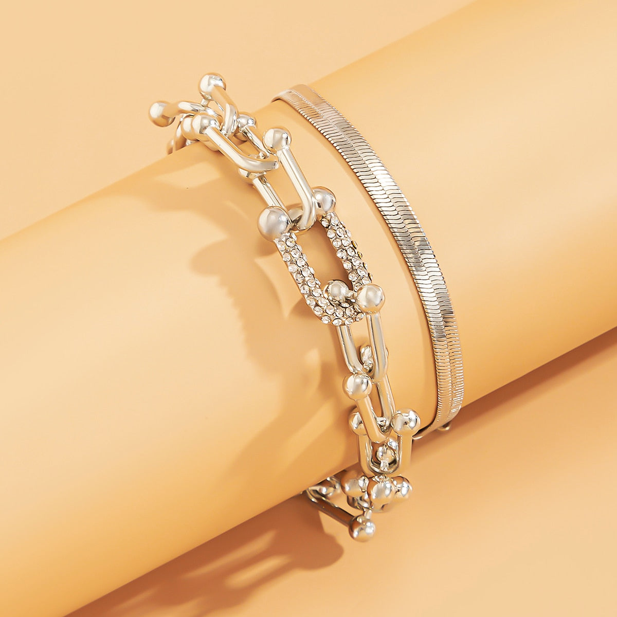 Duo Bracelets Élégants - Set 2 Pièces Or ou Argent