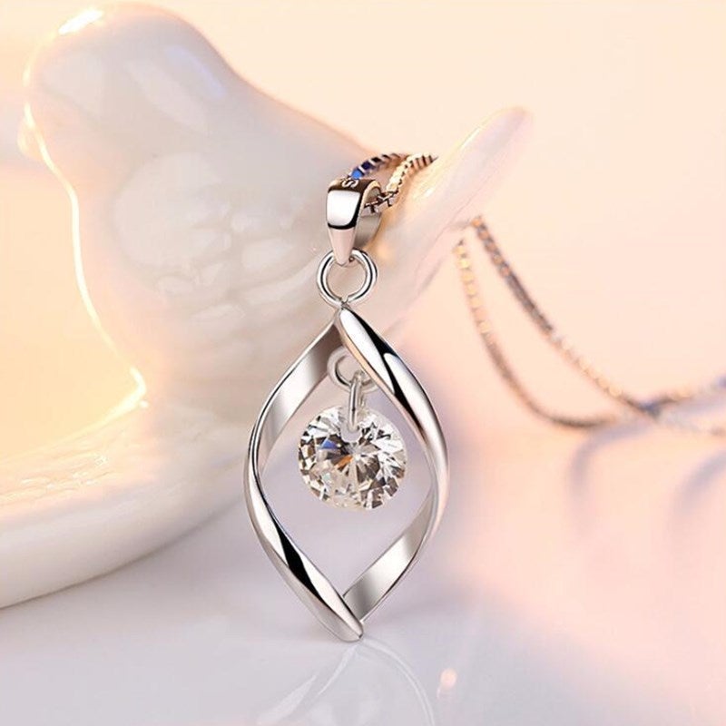 Elinor - Collier en argent pendentif zircone cristal