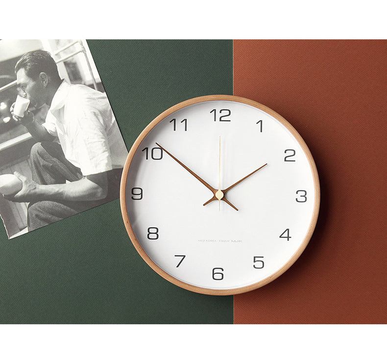 Horloge Murale Design en Bois Massif avec Mouvement Silencieux | Élégance Naturelle pour un Intérieur Apaisant 8
