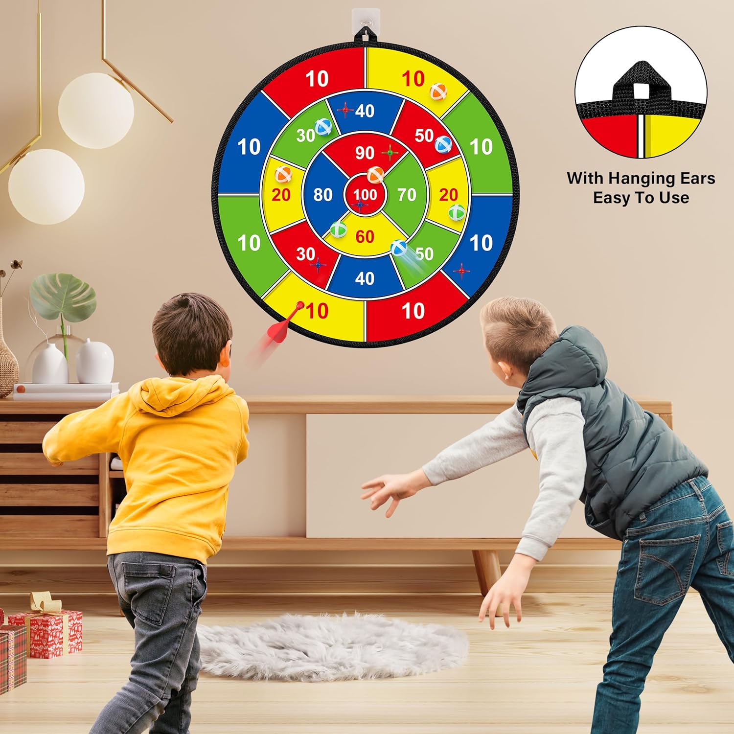 Jeu de Fléchettes Double Face | Améliorez Coordination et Mathématiques | Sécurisé et Portable pour Enfants de 3 à 12 Ans 1