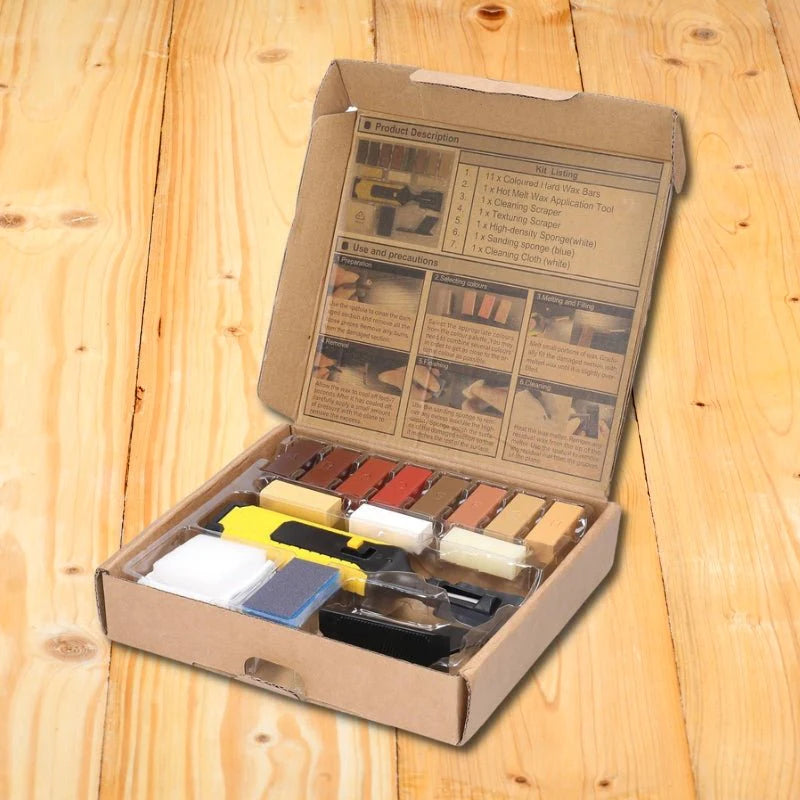 Kit de Réparation de Sols | Outils de Réparation Durables avec 11 Blocs de Couleur | Solution Facile pour Réparer les Dommages 1