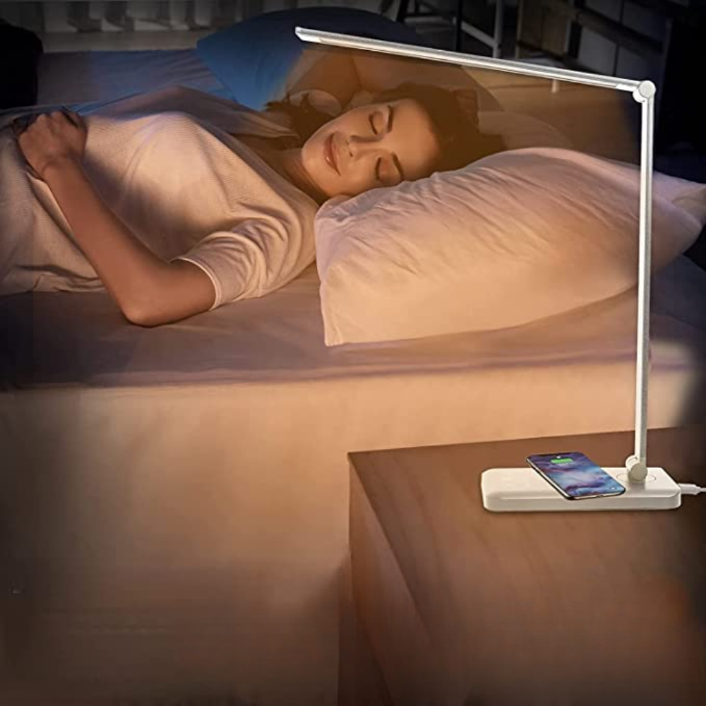 Lampe de Bureau LED Design avec Port USB et 5 Modes d'Éclairage | Éclairage Confortable pour un Espace de Travail Optimal 1